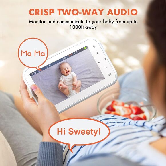 REXING BM1 Baby Monitor w/ Recording Capabilities 4.5” Display, 720p Video/Audio - Picture 4 of 4